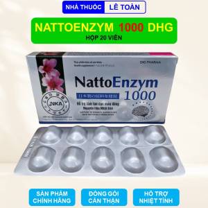 Viên uống hỗ trợ hoạt huyết giúp giảm chóng mặt tê bì tay chân NattoEnzym 1000 DHG hộp 20 viên