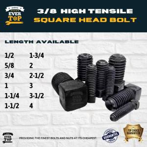 3/8" SQUARE HEAD BOLT (HIGH TENSILE) SQAUREHEAD HI TENSILE