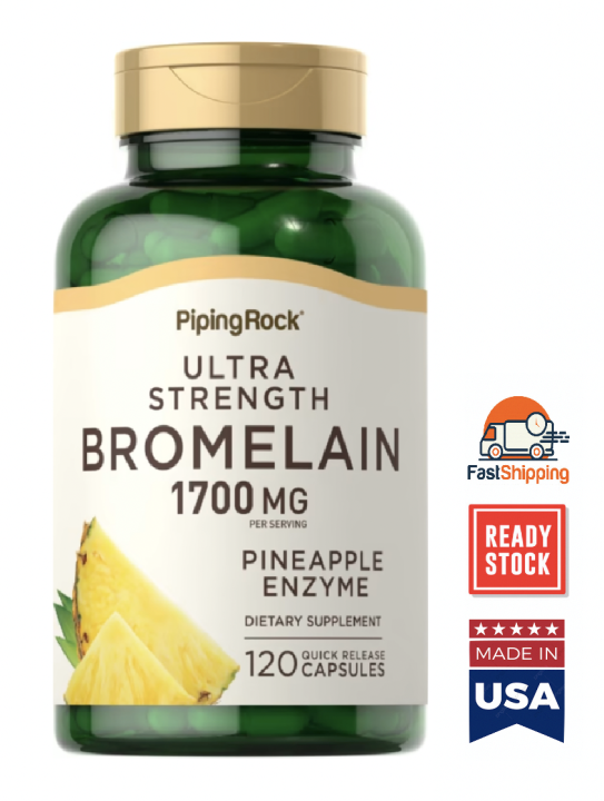 ⭐Ready Stocks⭐Ultra Strength, Bromelain 1700mg, (Joint Pain, Sinus) 120 Capsules Lazada