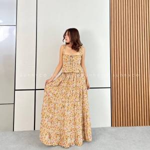 LUNARA ONE SET / ATASAN + ROK PANJANG WANITA