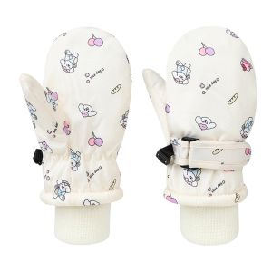 NOCASE Non-slip Children Ski Gloves Warm Waterproof Kids Winter Mittens Fashion Plush Thickened Snow Gloves Snow Snowboard