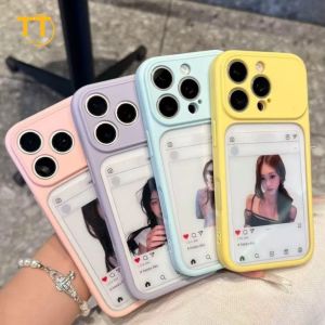 Tri-Town Instantly Change To 17 Acrylic Casing for IPhone 11 18 17 12 16 13 15 14 Pro Max Silicone Border Transparent Photo Holder Phone Case TPU Cover