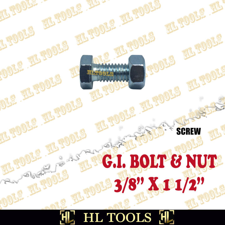 G.I BOLT NUT 3/8" x 1 1/2" Lazada