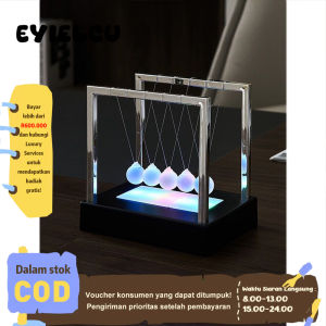 Eyre Bola pendulum transfer gaya bola tabrak Newton yang memancarkan cahaya berwarna-warni Bola pendulum Newton pengurangan stres manik-manik sentuh ornamen dekoratif desktop yang kreatif