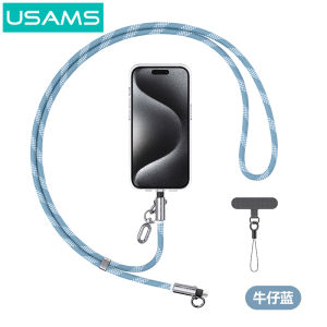 USAMS 2 in 1 Adjustable Lanyard Neck Straps Charging Data Cable 120cm Phone Lanyard USB Type C to Type C / Type C to Lightning Charging Cable Multifunctional Universal Lanyard