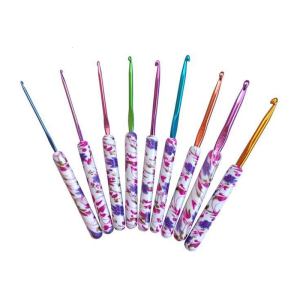 9 Pcs 2.5-6.0mm Crochet Needle Set Printed Crochet Hook Multifunctional Knitting Needle Crochet Supplies for Craft