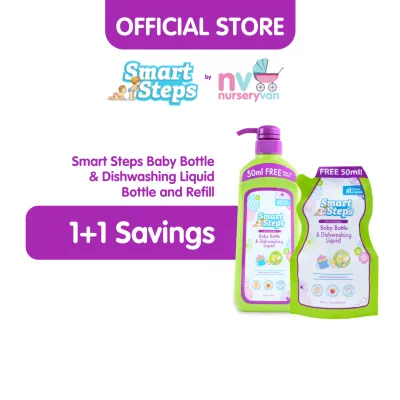 Smart Steps Baby Bottle & Dishwashing Liquid Bottle and Refill 1+1 Savings