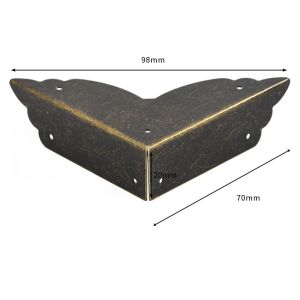 4PCS Perunggu Pelindung Sudut Kotak Kayu Siku Box Kotak Koper Pelindung Siku Sudut Meja 42MM