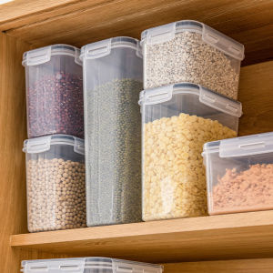800/1400ML Food Freshness Transparent Silicone Leakproof Sealed Storage Jars Cereal Canning Jars Storage Boxes