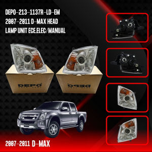 D-MAX HEAD LAMP DEPO-213-1137R-LD-EM 2007-2011 UNIT ECE.ELEC/MANUAL LEFT/DRIVER SIDE