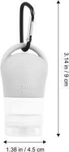 MERRYHAPY 4Pcs 1.3Oz Silicone Refillable Lotion Bottles with Hanging Hole Portable Travel Cosmetic Dispensers for Lotion Shampoo Body Wash Skincare