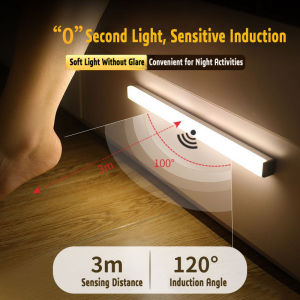Lampu Sensor Gerak Magnetic Motion Sensor Lampu Stick Panjang LED/Lampu tidur LED tombol multifungsi lampu belajar lampu lemari portab