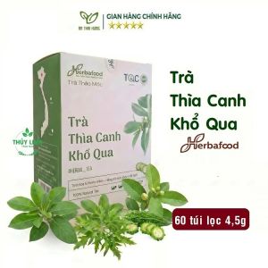 Trà Thìa Canh Khổ Qua HerbaFood - Hỗ Trợ Ổn Định Chỉ Số Đường Huyết Giảm mỡ máu (Hộp 60 Túi Lọc x 4.5g)