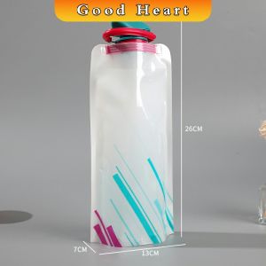 J.D. ถุงใส่น้ำดื่มแบบพกพา ขนาด700ml พกสะดวกพับเก็บได้ พร้อมจุกปิดซิลิโคน Foldable Water Bottles