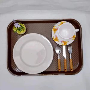 Fast Food Serving Tray for Restaurant Service/Service Tray/Rectangular Serving Tray/Multipurpose Plastic Thick Tray  Plates/Multipurpose Rectangular Serving Tray