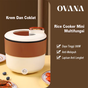 Rice Cooker Mini 18CM Liter Krem Dan Coklat Penanak Nasi Serbaguna Panci Listrik Elektrik Anti Lengket