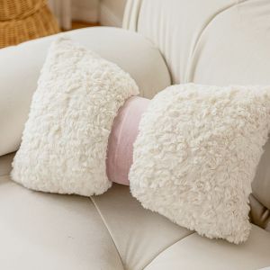 Imitation Rabbit Plush Pillow Horizontal Bedside Cushion Decoration Nordic Living Room Sofa Pillow