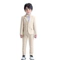 lontakids Kids Boys Formal Suit Long Sleeve Grey Blue Plaid Tuxedo Set Gentleman Children Birthday Wedding Party Suits Outfits For 2-14 Years. 