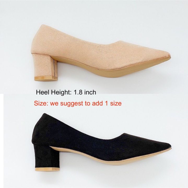 Amazon.com | POTTON Peep Toe Working Shoes Women Block Heel Summer Slip On  Dress Pump Shoes Black Women Pumps Heels for Women Office | Pumps