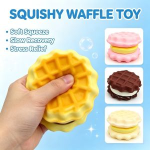 Stress Relief Toy Slow Rising Squishy Sandwich Biscuit Simulation Food Squeeze Toy Anti-Anxiety Gifts for Kids Adults