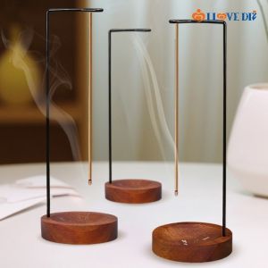 Creative Upside Down Incense Burner Wooden Line Incense Stick Holder Home Bedroom Crafts Decoration
