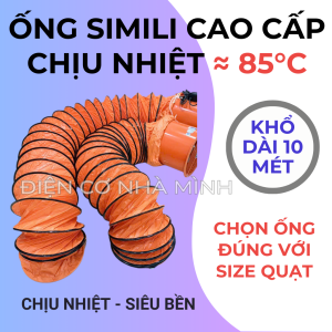 ỐNG THÔNG GIÓ SIMILI co giãn cho quạt thông gió dài 5M/ 10M - PHI 40/45/50CM