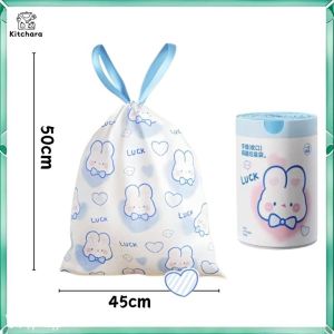 Kitchara💗 Extra Thick Drawstring Garbage No Tearing Plastic Bag Trash Bag Mugwort Scented Mosquito Repellent Garbage Bag