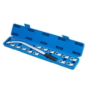 Universal Serpentine Belt Tensioner Wrench Set Includes Adapters Long Tool Steel Construction Carrying Case