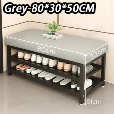 sg READY STOCK 2-in-1 PU Leather Shoe Storage Bench with Cushioned Seat Space Saving Entryway Shoe Organizer Rack Multifunctional Hallway Doorway Shoe Stool for HDB Condo Home
