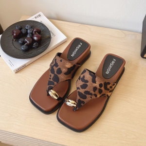[Free Shipping] Thick-Soled Height-Increasing Wedge Toe-Post Sandals For Women Summer Outdoor Wear 2026 New Model Suitable For Vacation Paired With Skirts Roman Beach Sandals