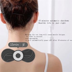 Portable 5 Modes Electric Cervical Spine Mini Massage Patch Vibration Muscle Relaxation Shoulder Neck Massager Recharge