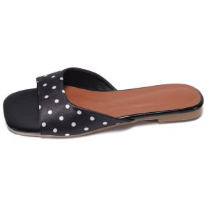 [FreeShipping] 2026 Summer New Korean Style Polka Dot Flat Sandals for Women Open-Toe Slide Sandals Fashionable Casual Slippers