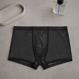 Comfortable Underpants Men Boxer Briefs Mesh Thin Quick Dry Mesh Shorts Boxers Breathable Summer Underwear for Men Male