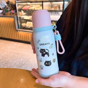 AU New 316 Stainless steel insulated cup a versatile water bottle for women featuring a cute cartoon cat design high aesthetic appeal and a large capacity