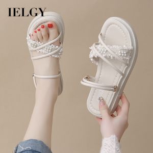 IELGY sandals and slippers womens two-wear non-slip soft flat fairy style slippers