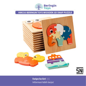 Beringin Toys Wooden 3D Snap Puzzle / Mainan Puzzle / Mainan Puzzle Anak / 3D Puzzle / Jigsaw Puzzle