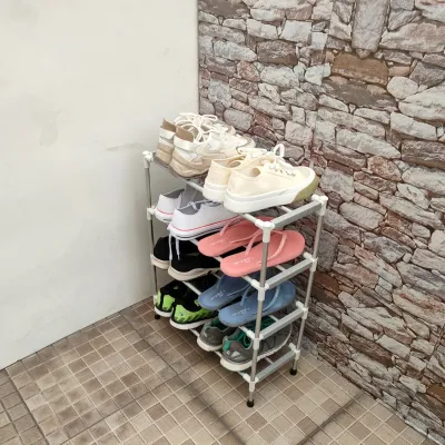 RSC 04 RAK SEPATU ALUMINIUM / LEMARI SEPATU ALUMINIUM / SHOES RACK Knockdown 4 susun