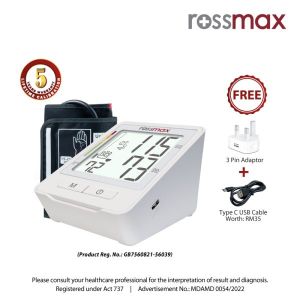 Rossmax Z1 Blood Pressure Monitor + TnGo RM 10+ USB Power Connector (5 years warranty)