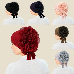 Plate Lace Lace Mercerized Cotton Big Flower Hat Solid Color Hat