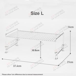 ArtLiving 304 Stainless Steel Stackable Kitchen Storage Shelf Rack Minimalist Countertop Organizer Rack