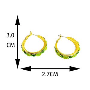 Women Super Sparkly Rhinestone Circle Earrings High-End Light Luxury Retro Temperament Earrings