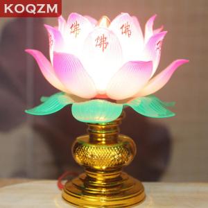 [COD] KOQZM KITCHEN 1pcs Buddhistic Lotus Lamp Colorful Lotus Lamp Desktop Decoration Light for Home Meditation Worship Buddhism Temple
