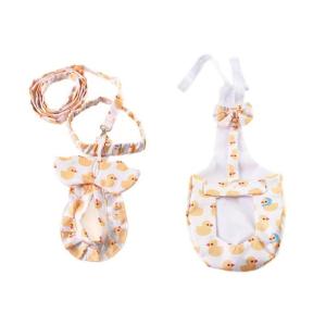 2PCS Pet Waste Containment Harness Washable Adjustment Duck Themed Diaper Leash Set for Small Animals