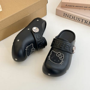 Free Shipping Cartoon Cute KT Thick-Soled Closed-Toe Sandals For Women 2026 Summer New Style Versatile Two-Way Wear Height-Increasing Closed-Toe Sandals For Women