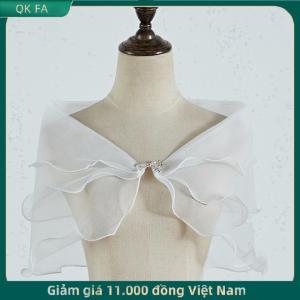 QK FA ✨ Phụ nữ buổi tối Bên Nhún Vai Màu rắn Shawl DRESS Cover up Vai CAPE cho đám cưới bên nhẹ vai che up