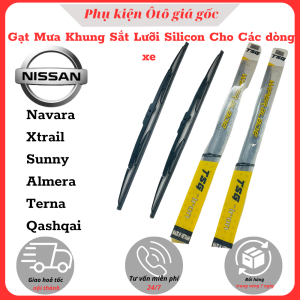 [TSG-NISSAN] Cần Gạt Mưa Ô Tô Khung sắt lưỡi silicon dùng cho các dòng xe: NAVARA X-Trail Sunny Almera Nivala Terna