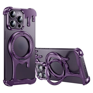 OATSBASF Bezel-less Minimalist Bumper Shockproof Magsafe Phone Case Built-in Phone Ring for iPhone 13/14/15 Pro max