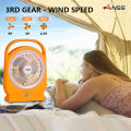 Nss original solar electric fan 8 inch portable rechargeable stand fan 3-speed wind speed vertical fan with solar panel and light mini desk fan. 