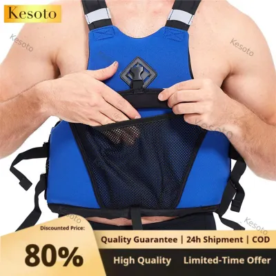 Life Jacket Mesh Pocket Comfortable Multipurpose Buoyancy Vest with Reflective Strips Adult Kayak Vest for Kayaking Drifting