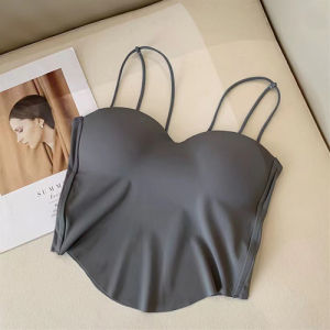 ครอปสายเดี่ยว บราสายเดี่ยว ซับในครึ่งตัว ชายเว้าไร้ตะเข็บ ฟองน้ำในตัว รุ่น L1080